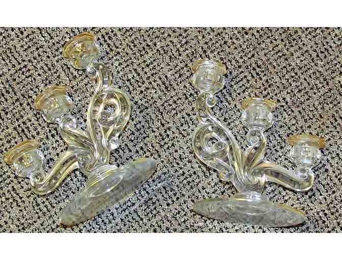Vintage Heisey Cascade Candlesticks