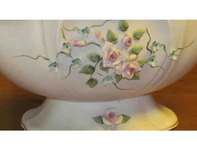 Vintage Lefton China Bowls, with Raised Sculpted Flowers, set of two