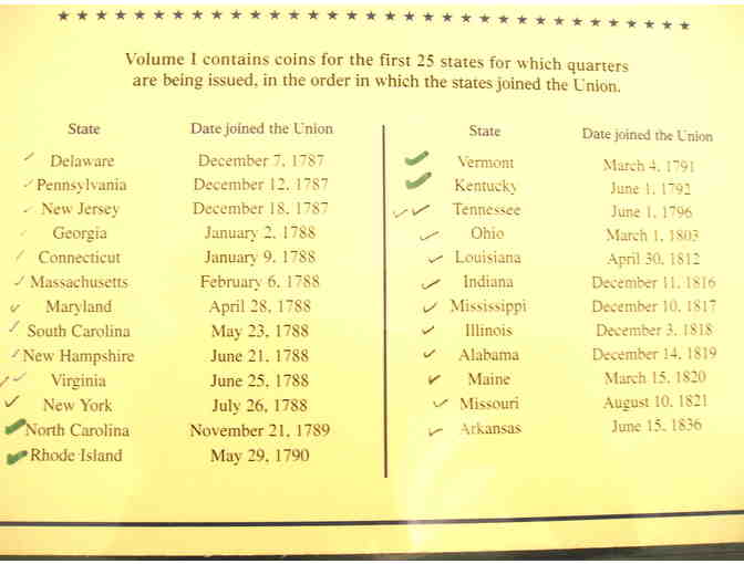 Statehood Quarters (with Stamps) Collection, Volume I and II