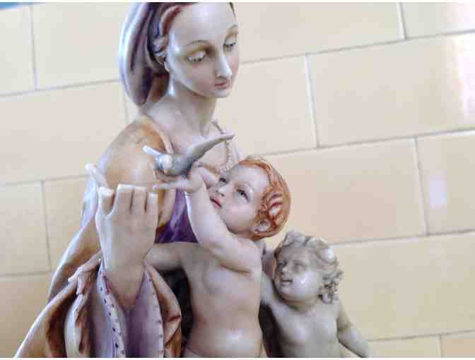 Madonna with S. Giovannino, Vintage Porcelain Figurine, by Borsato