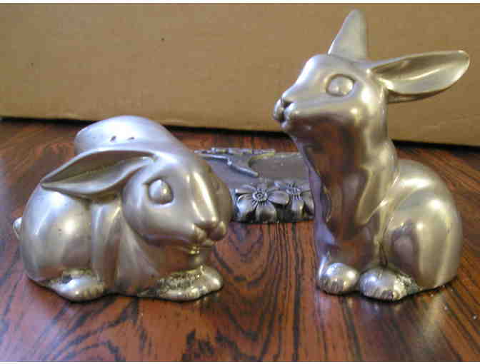Bunny Salt and Pepper Shakers and Stand
