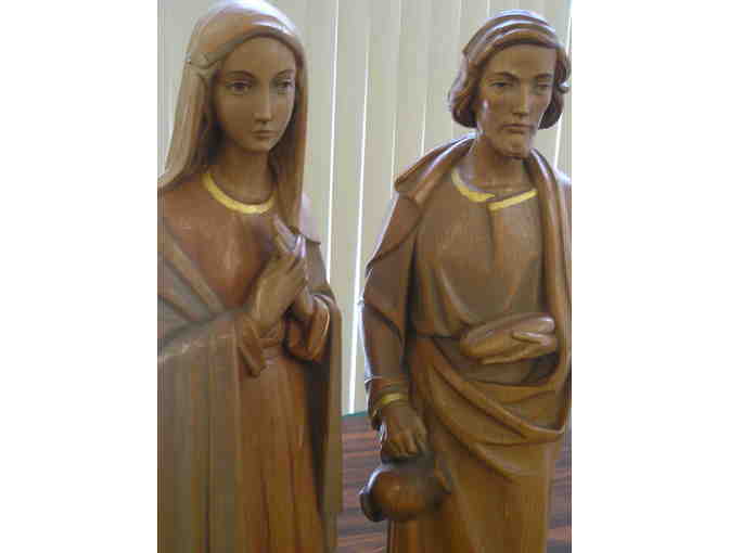 Mary and Joseph Wood Carved Statues