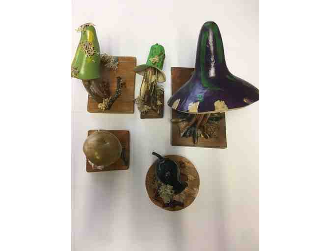 Handmade Gourd Mushroom Figurines