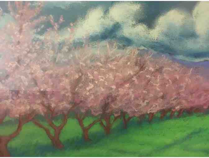 'Peach Blossoms and Daffadils' watercolor painting by Donna Marchetti