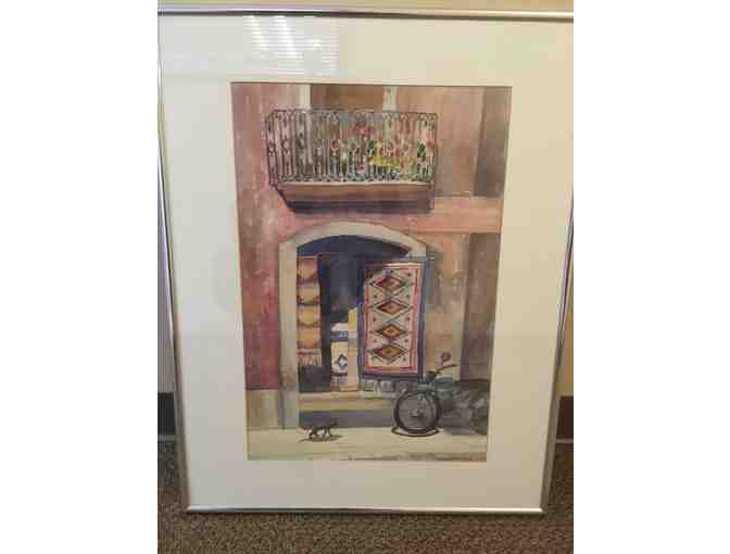 'Rug Shop, Oxaca' watercolor painting by Dodie Hamilton