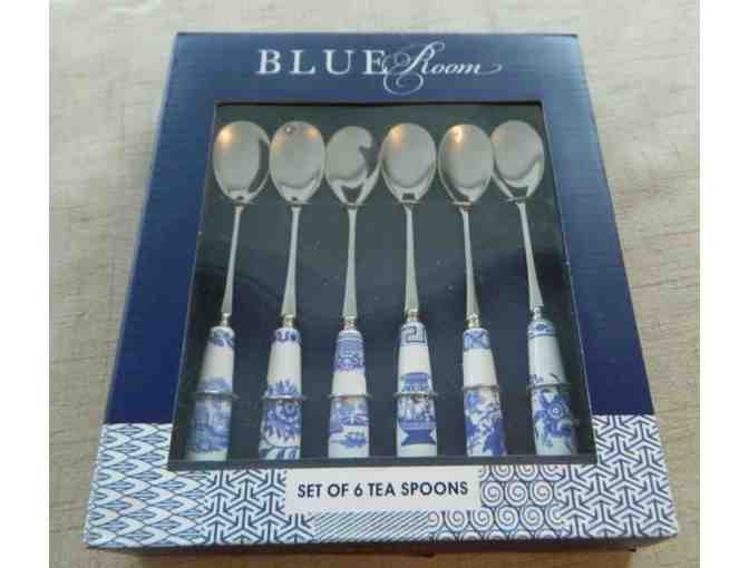 Blue Room Spoons 6 Piece Teaspoon Set and 2 Piece Salad Server Set