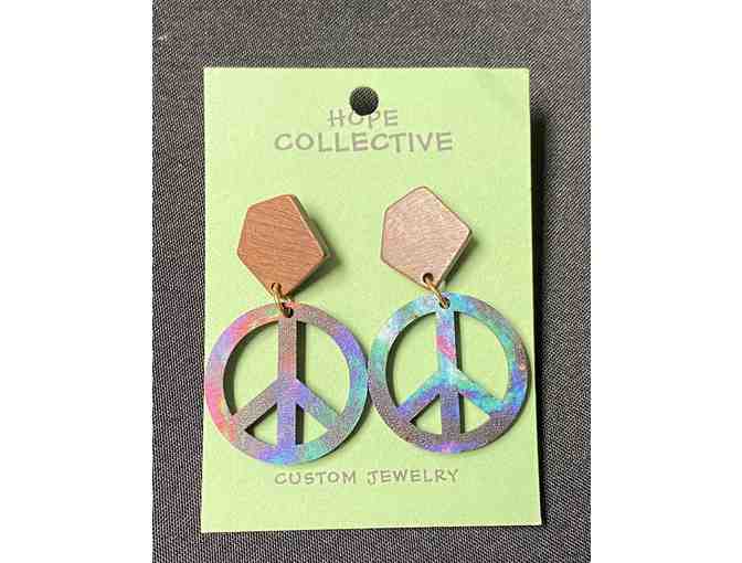Tie Dye Peace Sign Handmade Earrings from Hope Collective