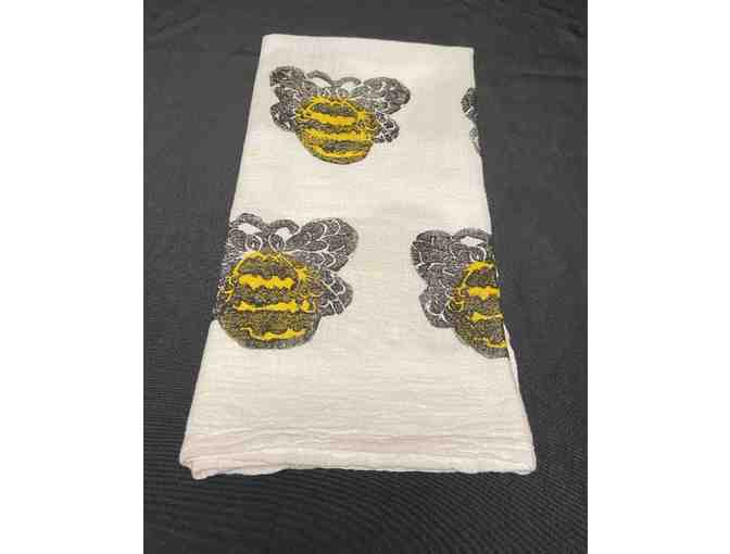 Hand-Decorated Bumblebee Dish Towel