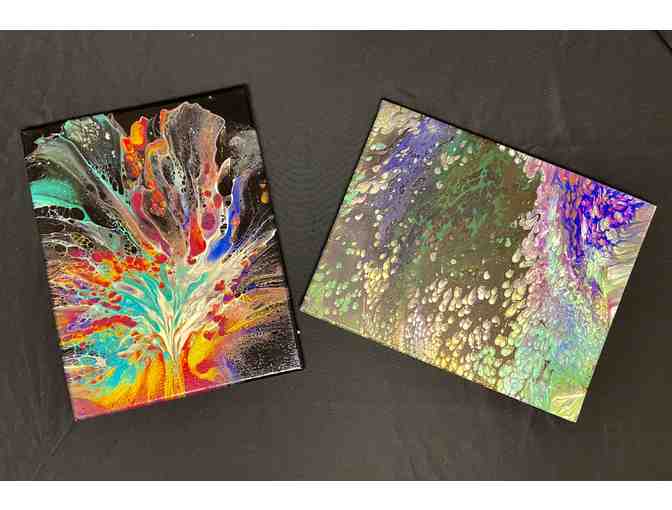 Two Abstract Acrylic Paintings by Sherry Bonham