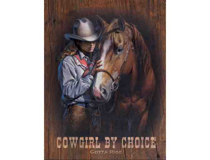 Cowgirl by Choice Tin Sign