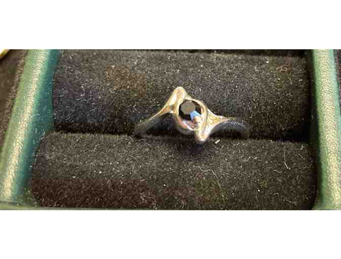 Silver Ring with Black Gem