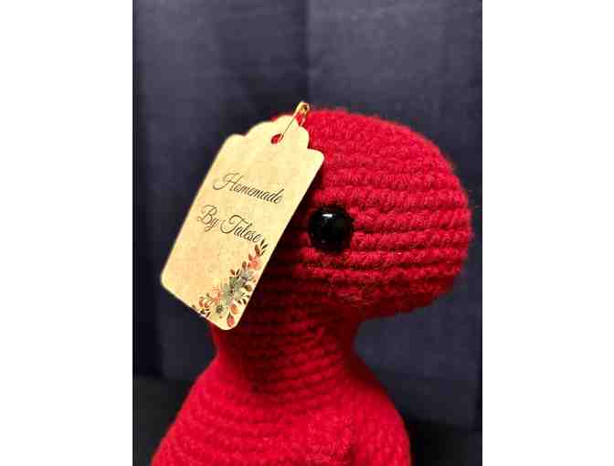 Handmade Crocheted Red Dinosaur from Talese's Crochet