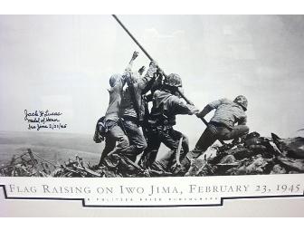 31' x 37' Framed Iwo Jima Print Autographed by Jack Lucas