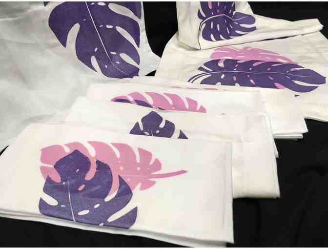 Tenth Grade Handprinted Tea-Towel Set (Purple/Pink)