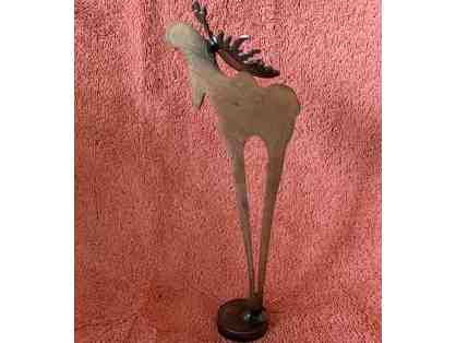 Artisan-Crafted Metal Moose Sculpture