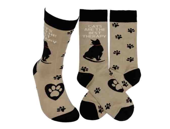 Cats Are The Best Therapy Socks - Photo 1
