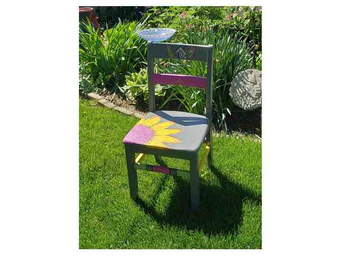 Chair-Wooden; Painted, Decorated