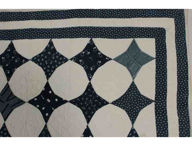 Indigo Quilt from 1850s (already stretched for framing)