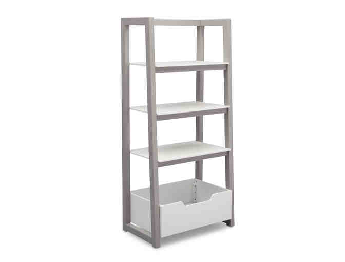 Delta Children Gateway Ladder Shelf, White/Grey