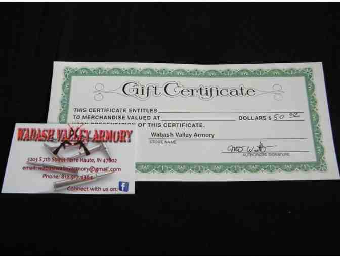 $50 Gift Certificate to Wabash Valley Armory in Terre Haute, Indiana