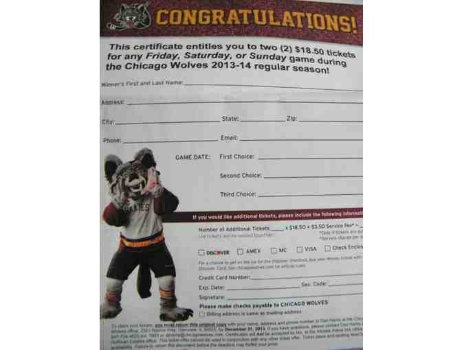2 Tickets for Chicago Wolves Hockey Game