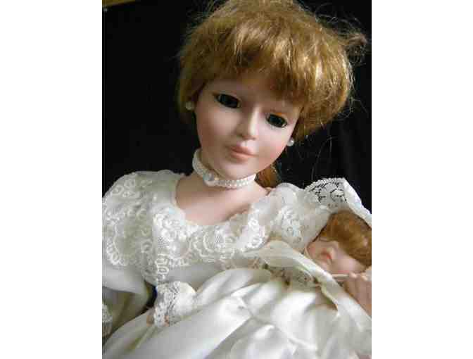 Collectible Porcelain Bride Doll with Baby