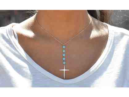 2 CTTW Genuine Turquoise Beaded Cross Necklace