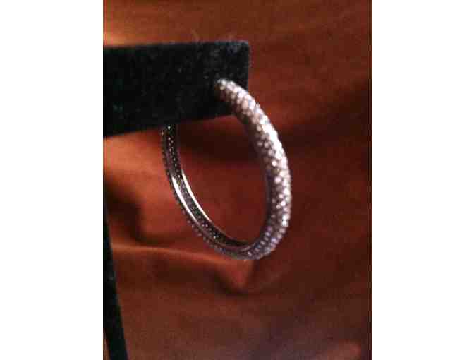 Bavna Hoop Earrings with Black Diamonds