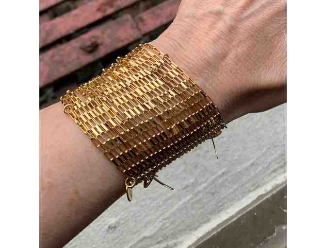 Multi-chain mesh 22kt gold vermeil bracelet