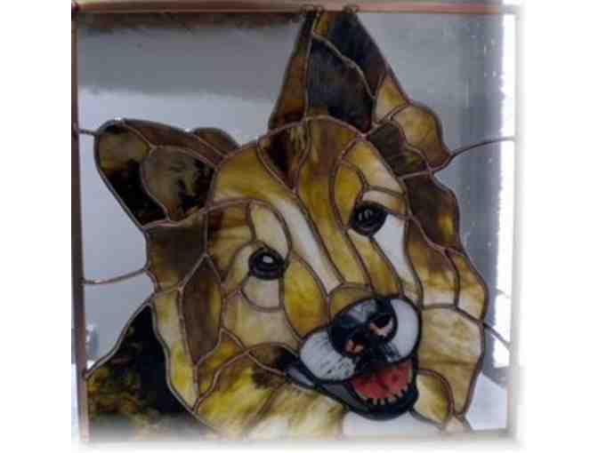 Custom Designed Stained Glass Pet Portrait