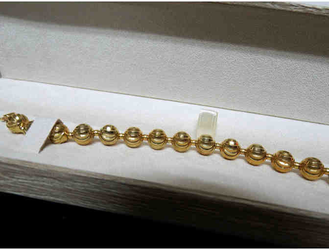 Officina Bernardi Sterling Silver - Gold Tone Bracelet with Diamond Cuts