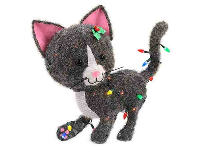 Christmas Outdoor Tinsel Cat Light-up Figure