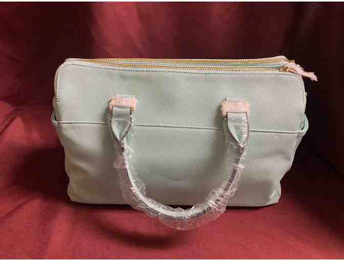 Light Blue Faux Leather Handbag