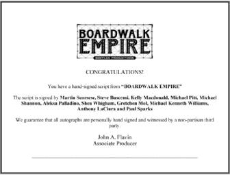 HBO's 'Boardwalk Empire' Pilot Script (Autographed)