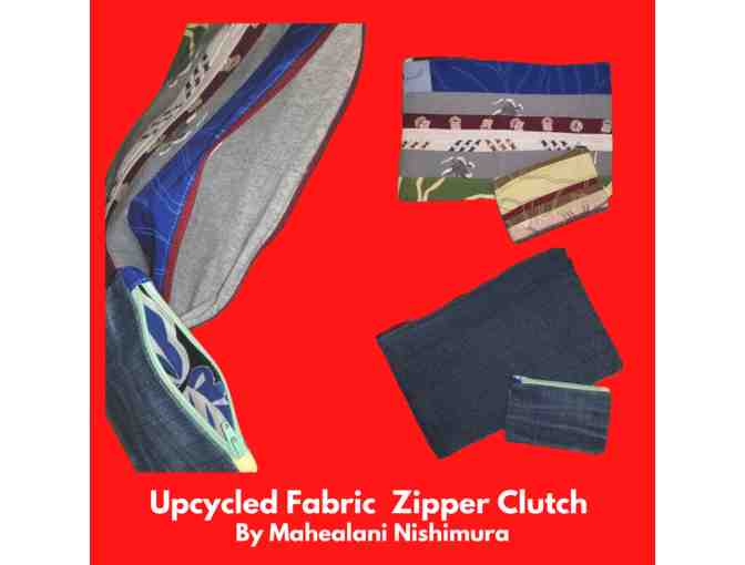 Upcycled Fabric Zipper Clutch by Mahealani Nishimura