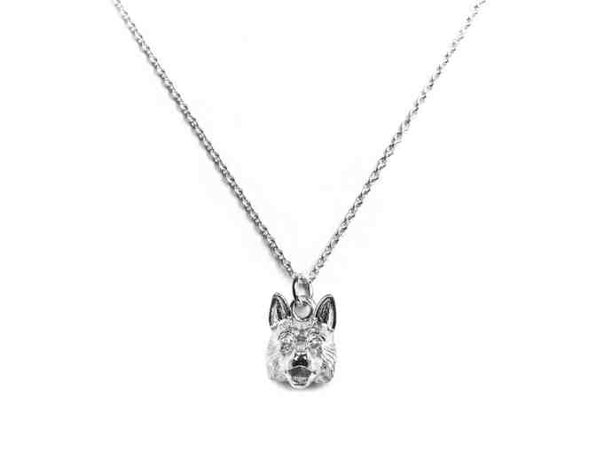 Mountz Jewelers Dog Fever German Shepherd Pendant in Sterling Silver with Cable Chain