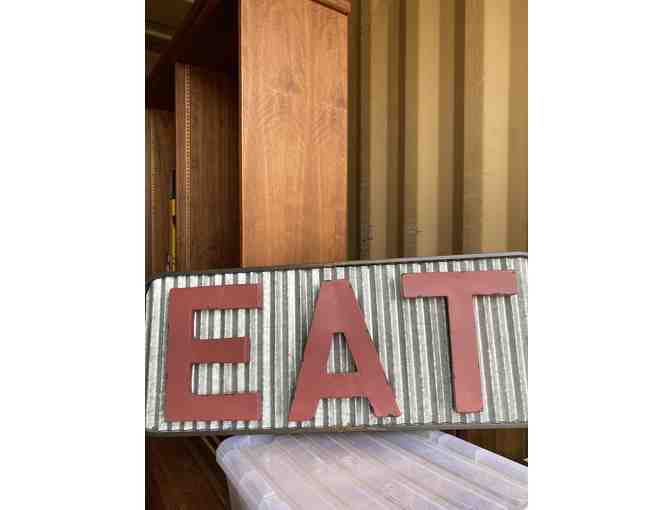 Corrugated Metal EAT Sign