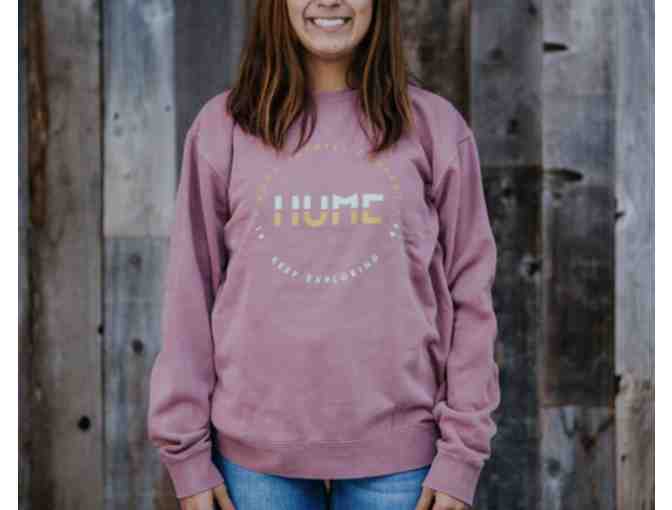 Hume Lake Crew Sweatshirt, Hume Mug + Sticker, and Meant For Good Signed Book