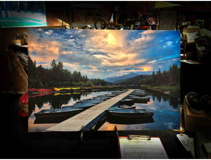 Epic Hume Lake Dock Canvas by Paco Minassian