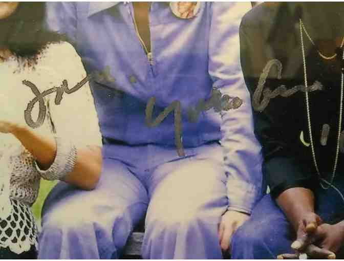 1971 Framed Photo - John Lennon, Yoko Ono, Miles Davis - Signed by Yoko Ono in 2004