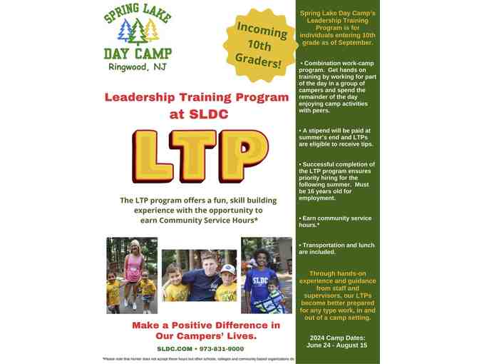 Spring Lake Day Camp Leadership Training - $500 Off for Rising 10th Graders