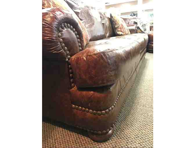 Oversized Rustic Leather Couch Set from Tip Top Furniture