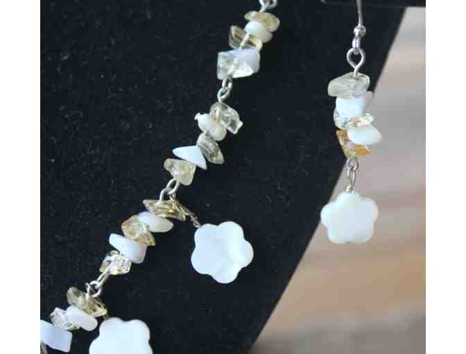 Moon Flower Necklace and Earrings Set