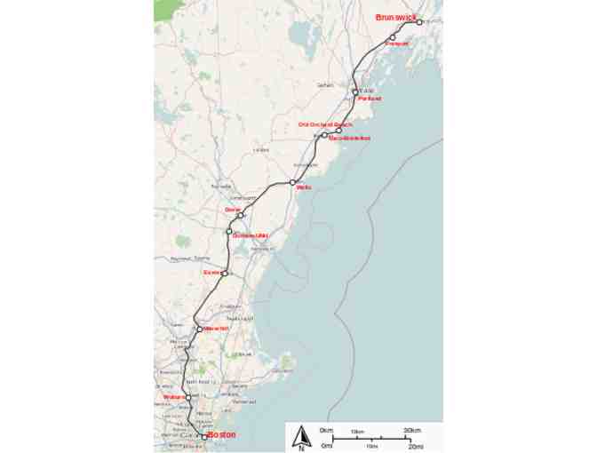 Two round-trip tickets on the Amtrak Downeaster