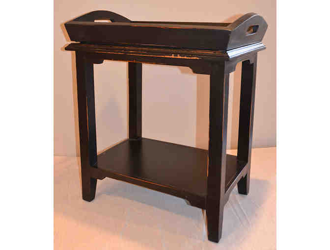 Decorative, Solid Mahogany Tray and Table