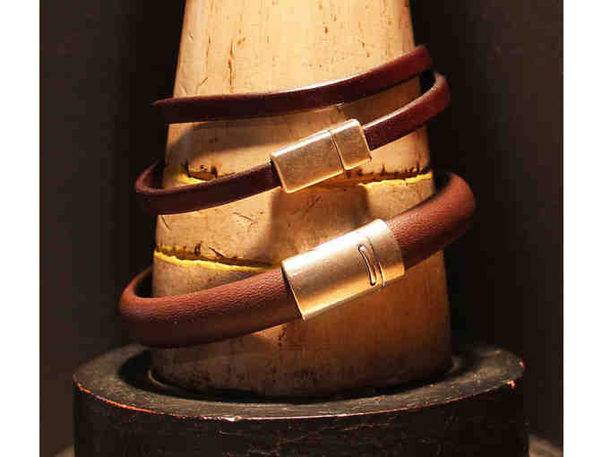 His and Her Leather Bracelets, by Local Jewelry Designer, Missy Brewster