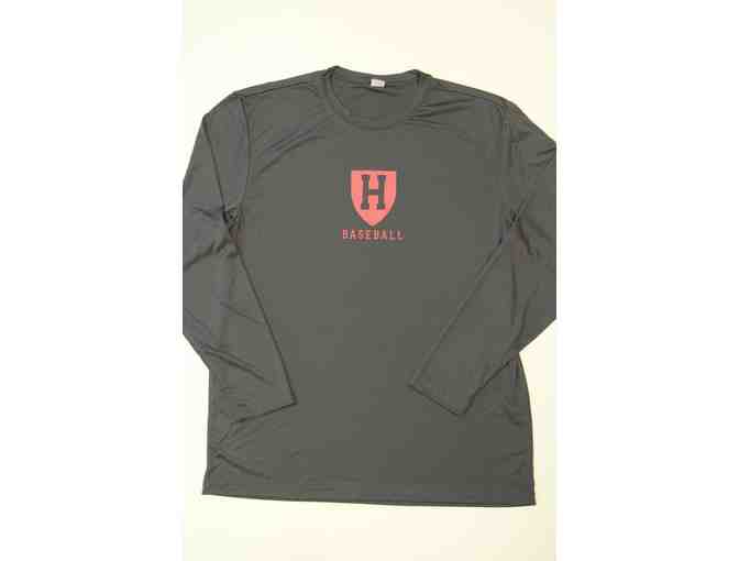 Harvard Baseball Grey Sport Tek Dri-fit Longsleeve