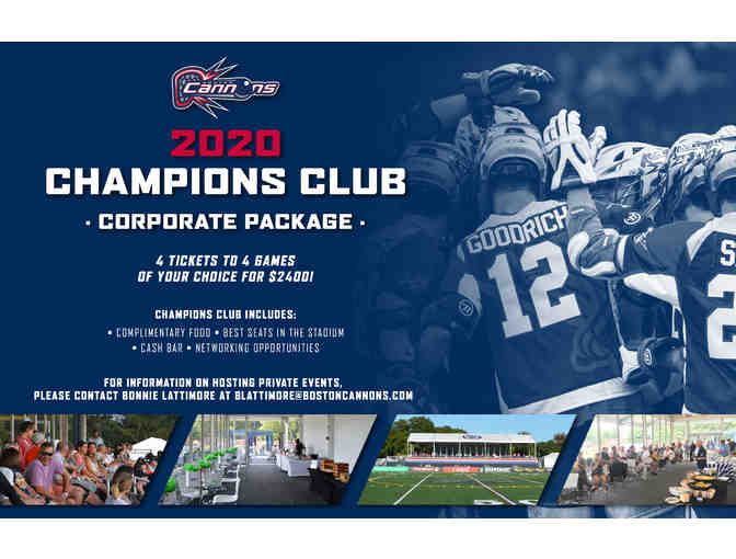 Boston Cannons | 2 Champions Club Tickets