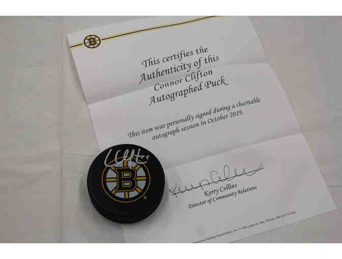 Connor Clifton Signed Puck
