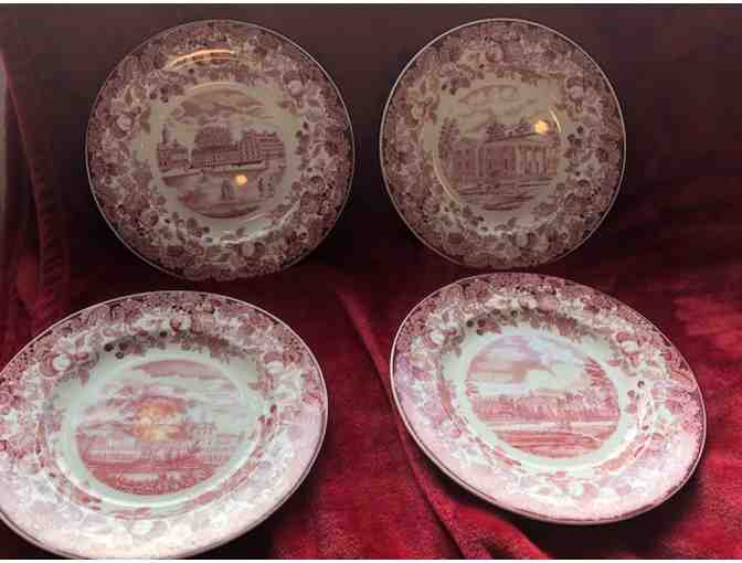Complete Set of Crimson and White Wedgwood Harvard Plates